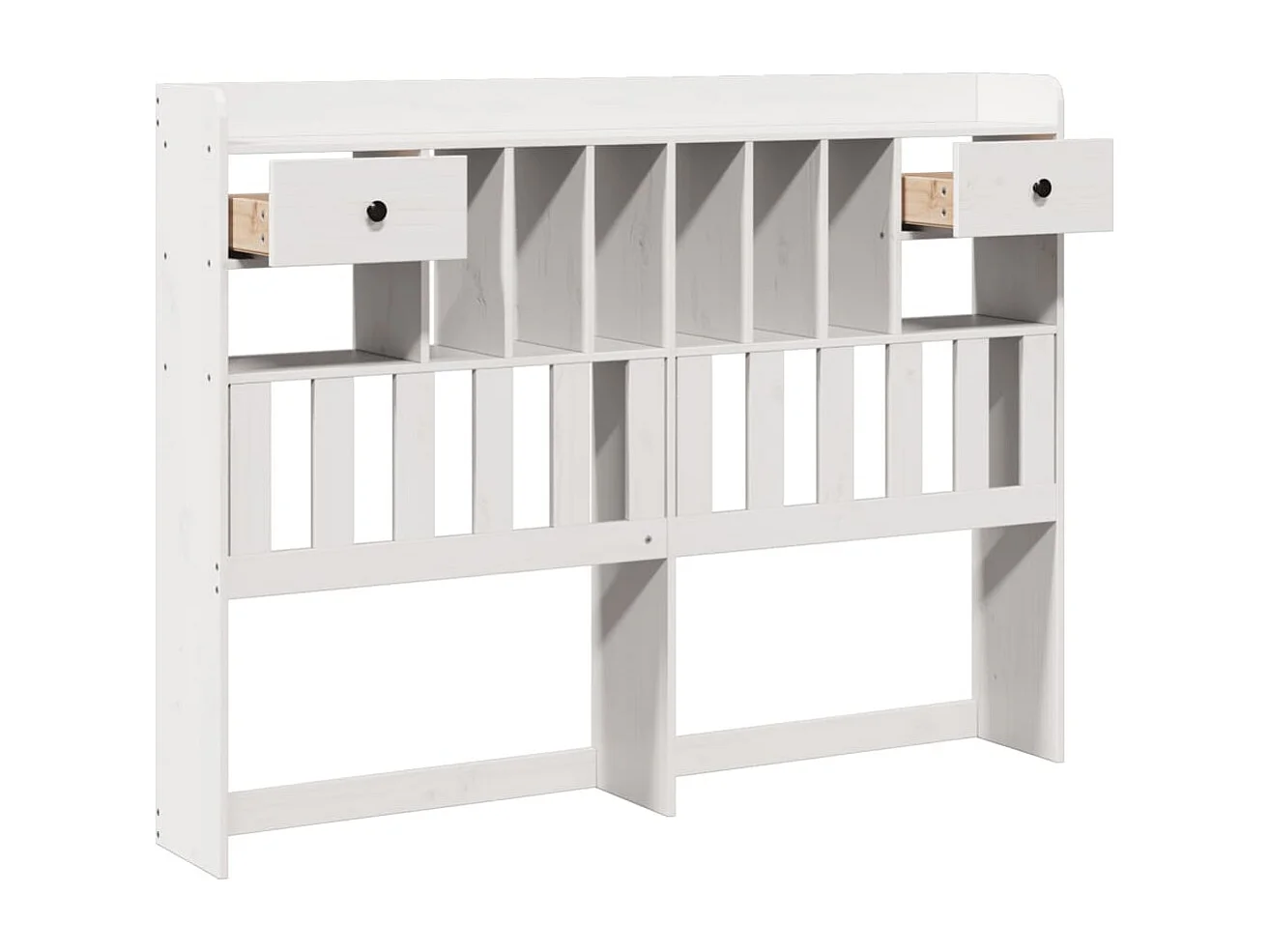 Tête de lit avec rangement blanc 140 cm bois massif de pin