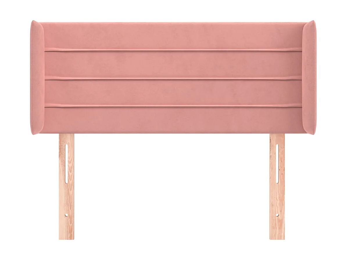 Tête de lit avec oreilles Rose 103x16x78/88 cm Velours