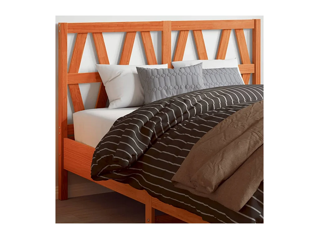 Tête de lit cire marron 135 cm bois massif de pin