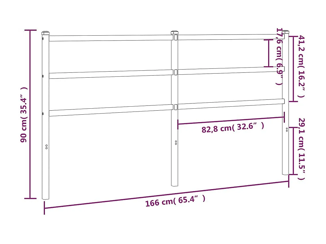 Tête de lit métal noir 160 cm