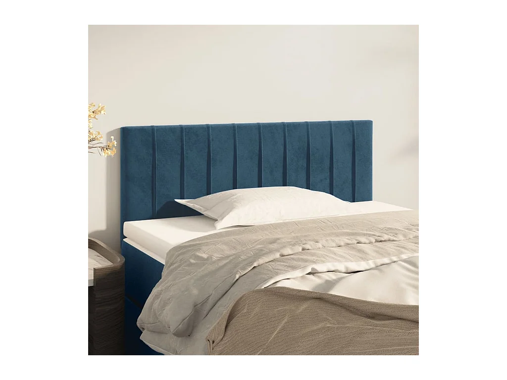 Hoofdbord 80x5x78/88 cm fluweel donkerblauw