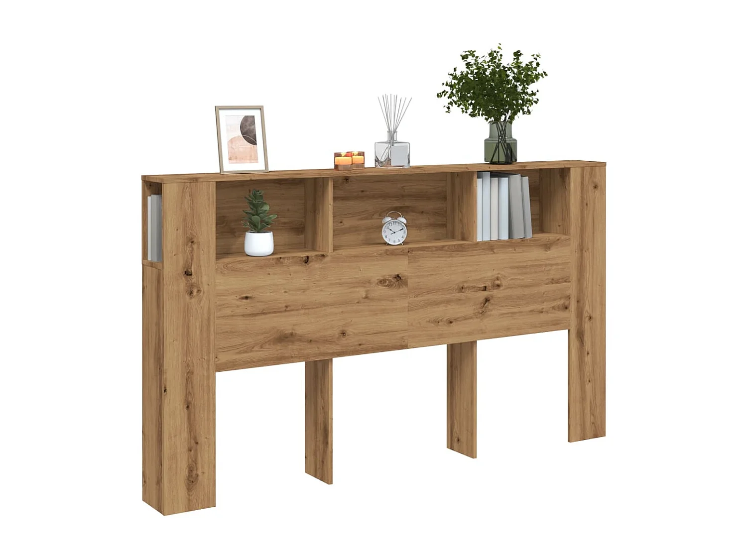 Armoire de tête de lit chêne artisanal 180x18,5x102,5 cm