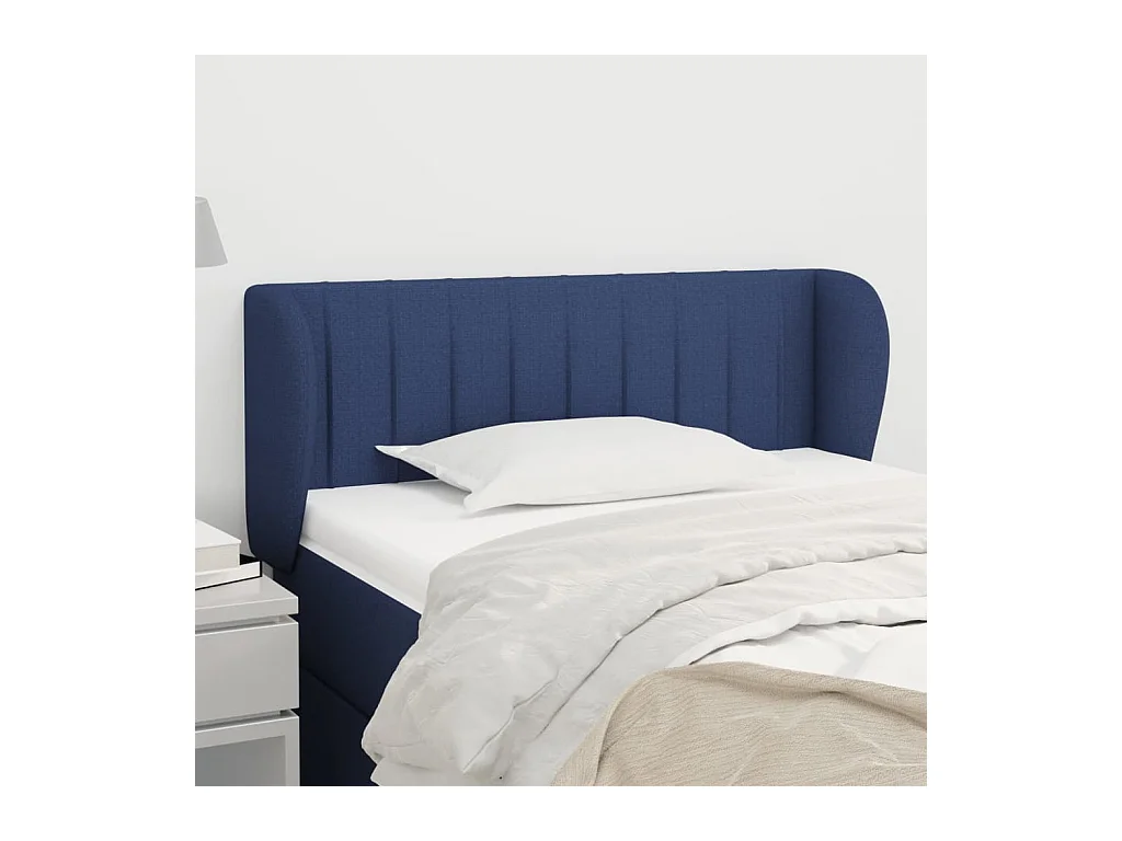 Cabecero de tela azul 103x23x78/88 cm