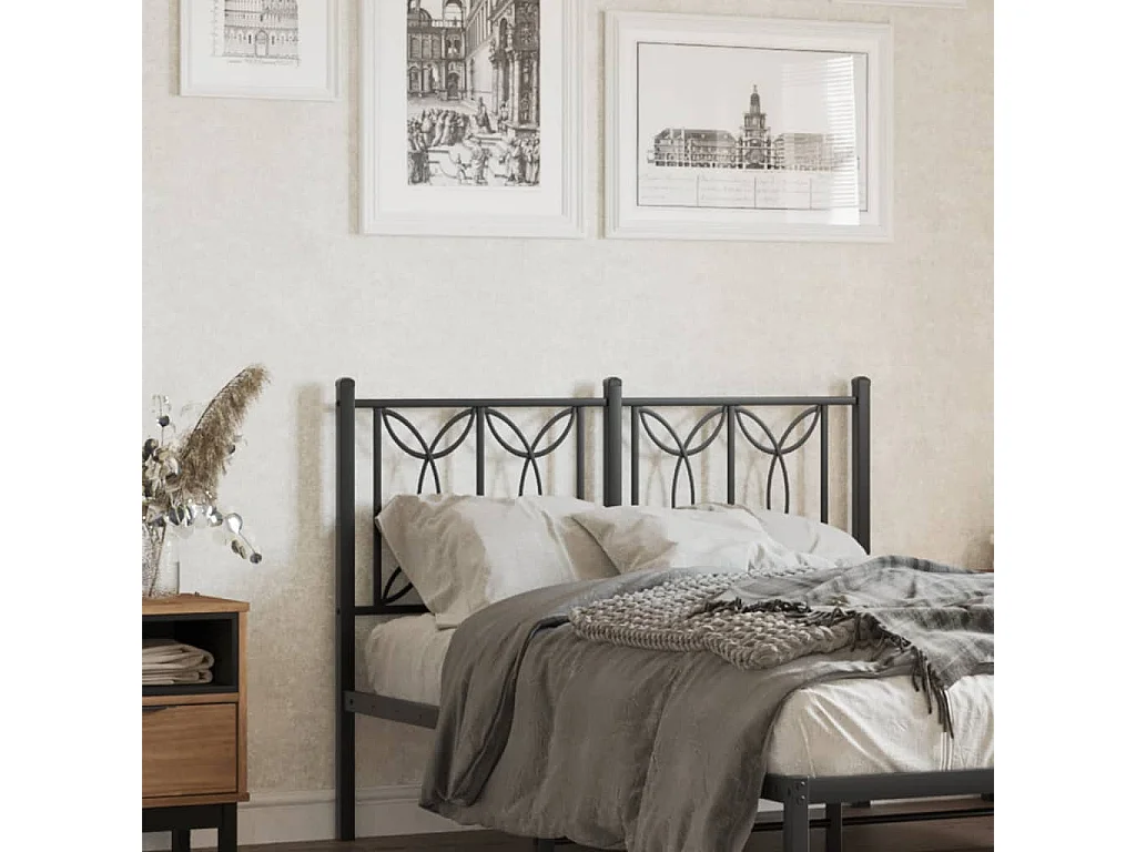 Tête de lit métal noir 120 cm