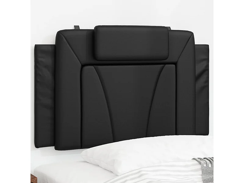 Coussin de tête de lit noir 90 cm similicuir