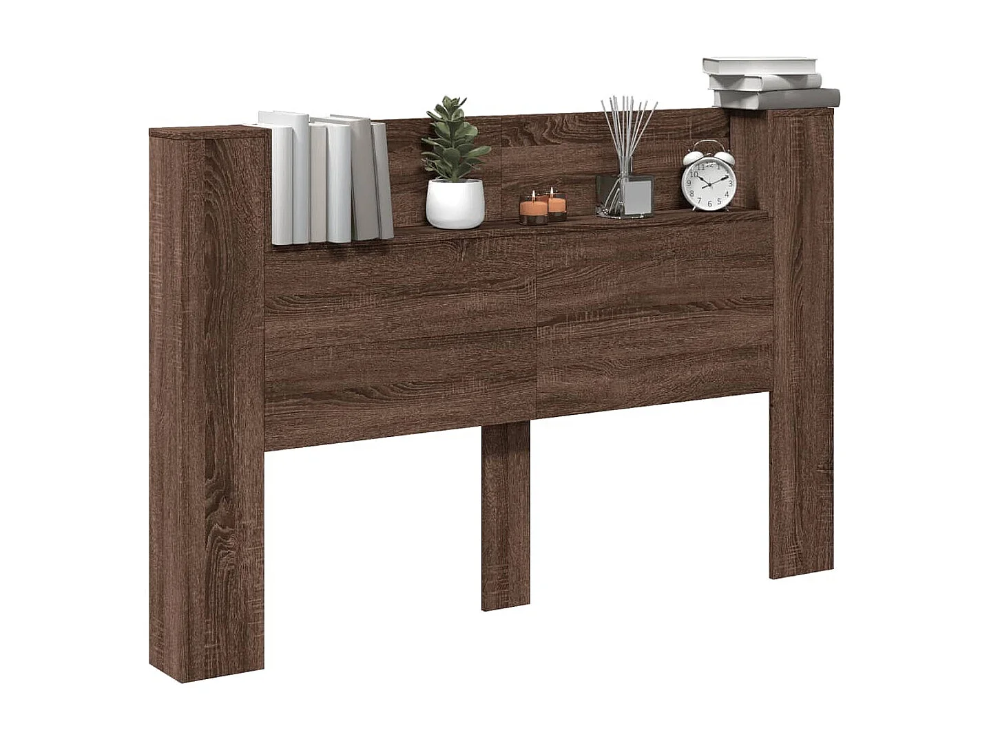 Armoire tête de lit avec LED chêne marron 160x16,5x103,5 cm