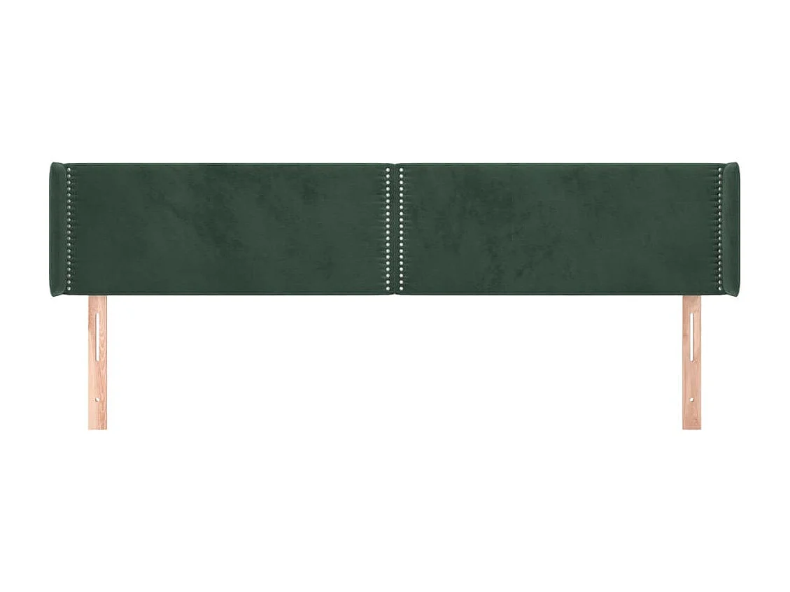 Cabecero de terciopelo verde oscuro 163x16x78/88 cm