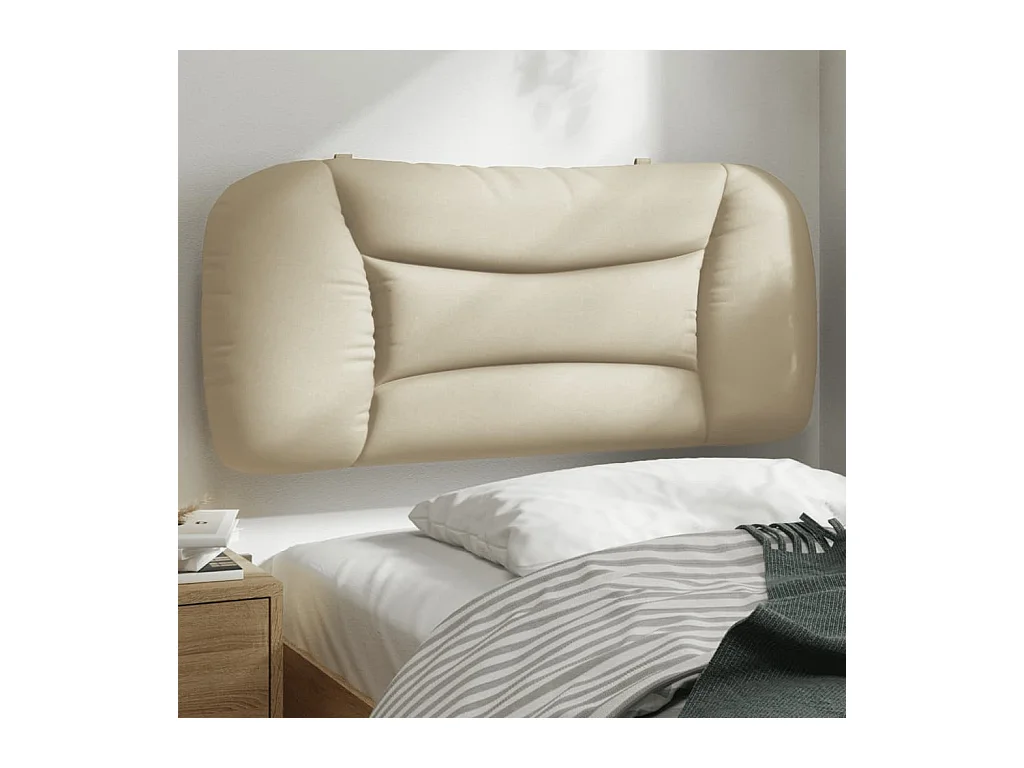 Coussin de tête de lit crème 80 cm tissu