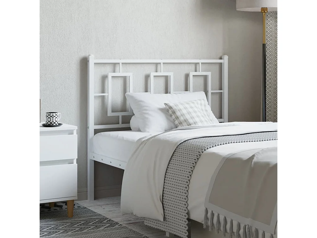 Tête de lit métal blanc 100 cm