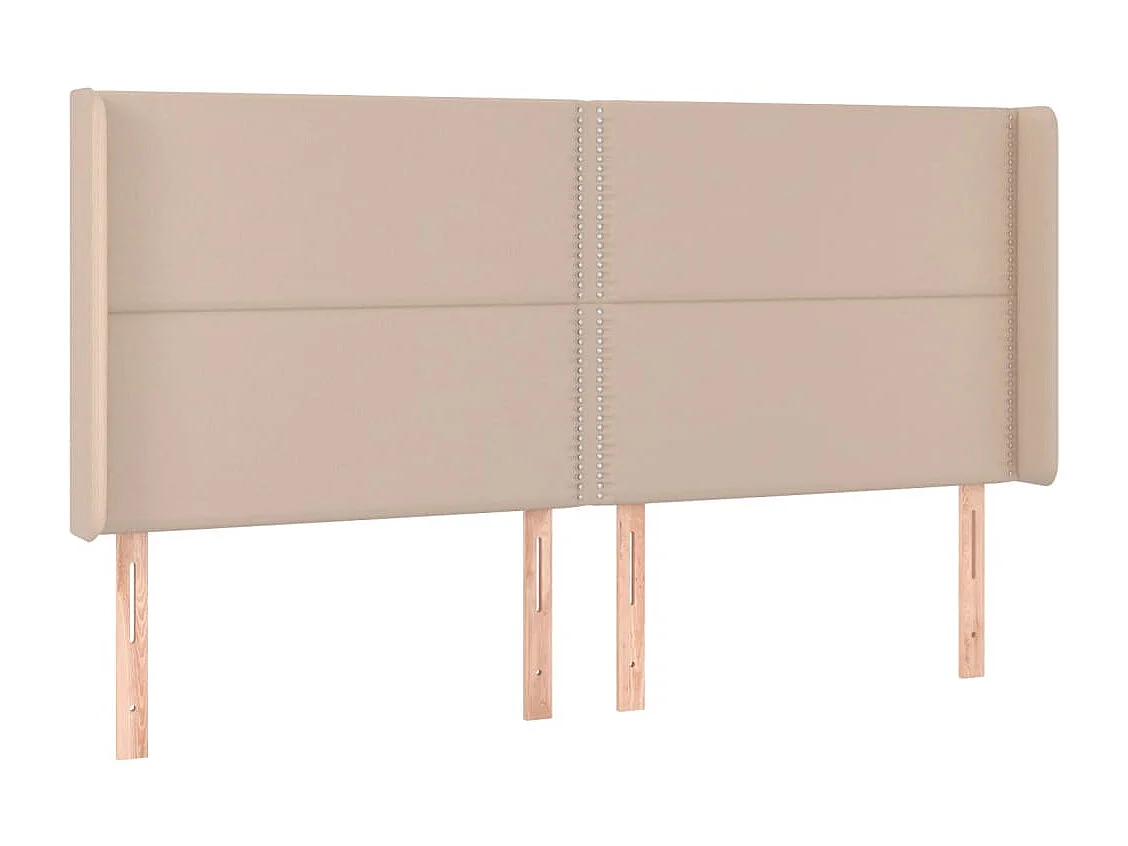 Testiera ad Orecchio Cappuccino 203x16x118/128 cm in Similpelle