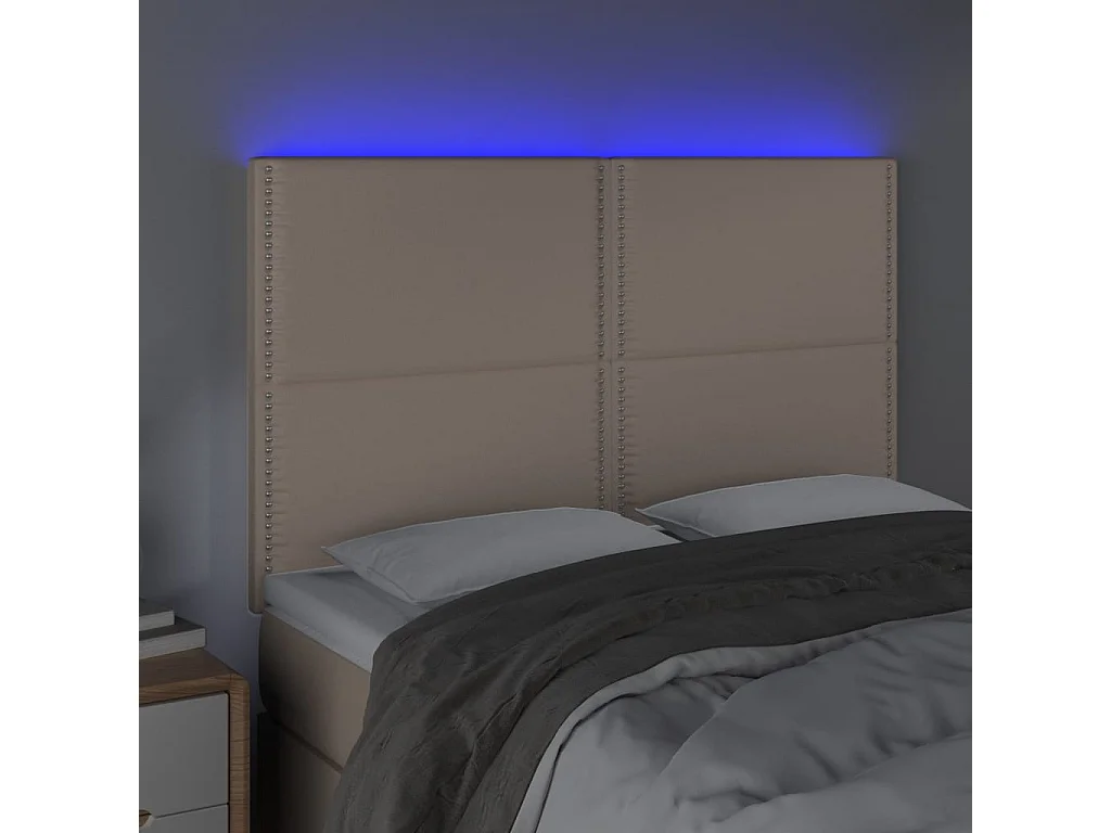 Tête de lit à LED Cappuccino 144x5x118/128 cm Similicuir