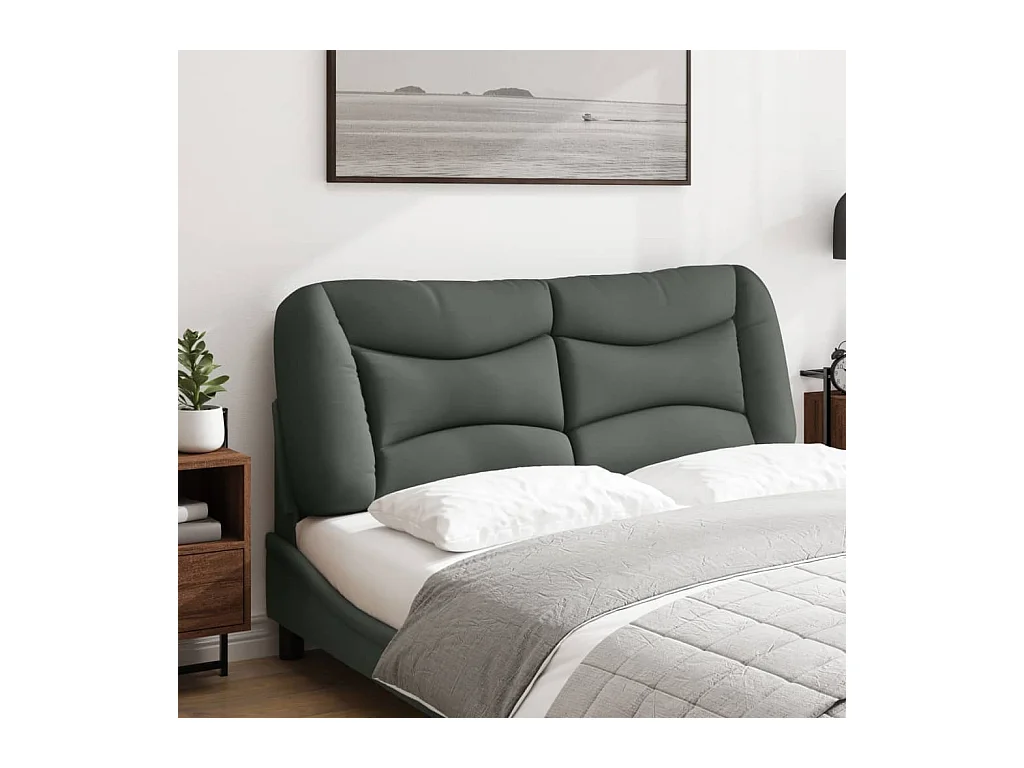 Hoofdbordkussen 120 cm stof grijs