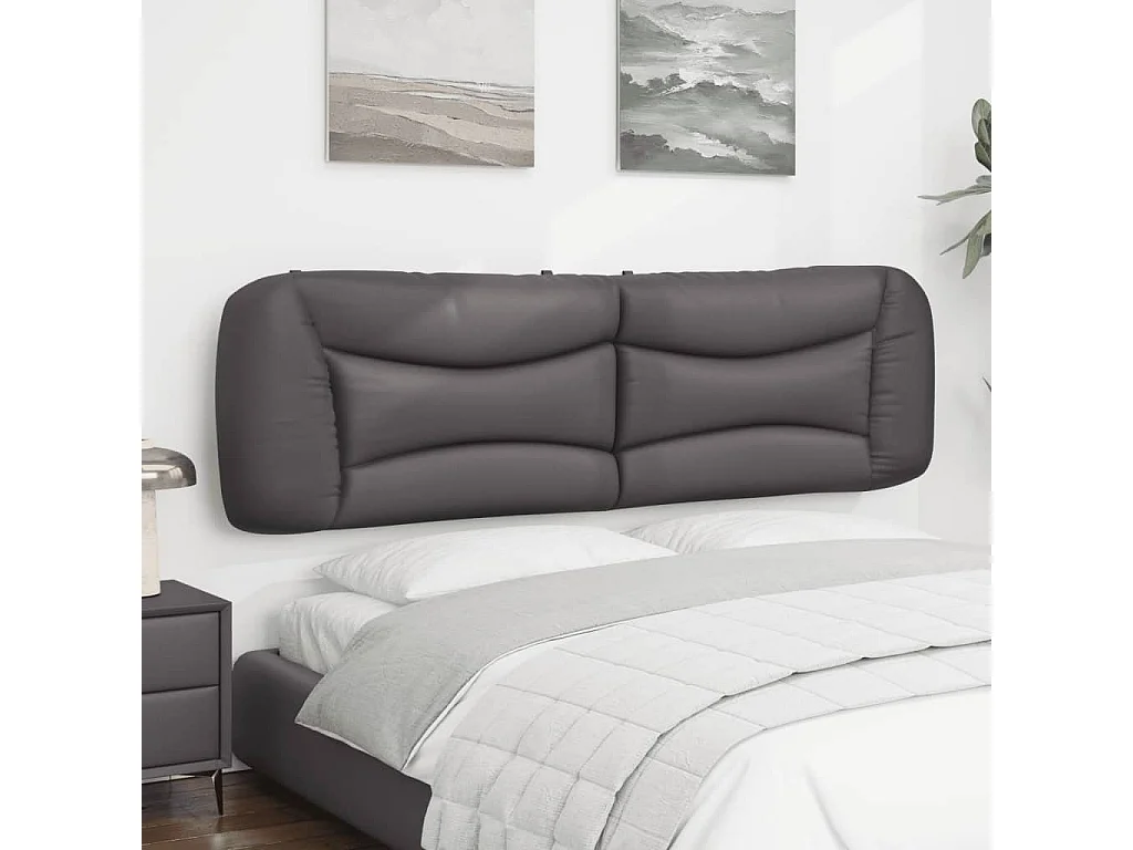 Cuscino Testiera Grigio 180 cm in Similpelle
