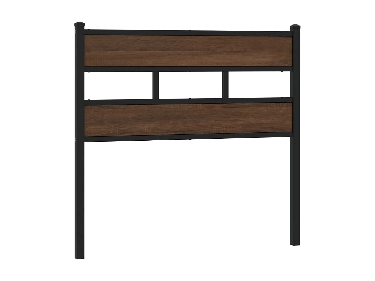 Cabecero de acero y madera de ingeniería marrón roble 75 cm