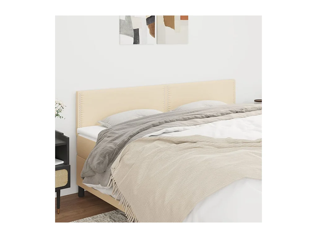Kopfteile 2 Stk. Creme 90x5x78/88 cm Stoff
