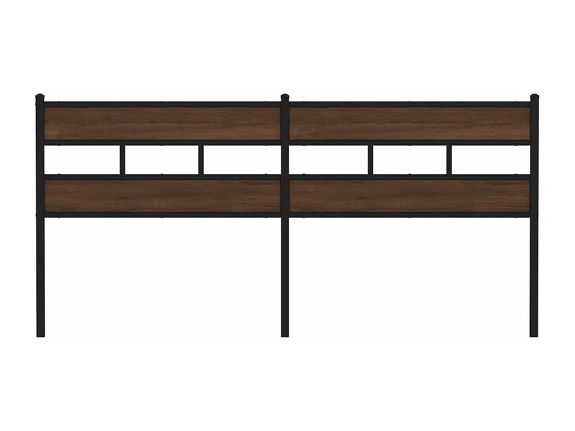 Tête de lit chêne marron 200 cm acier et bois d'ingénierie