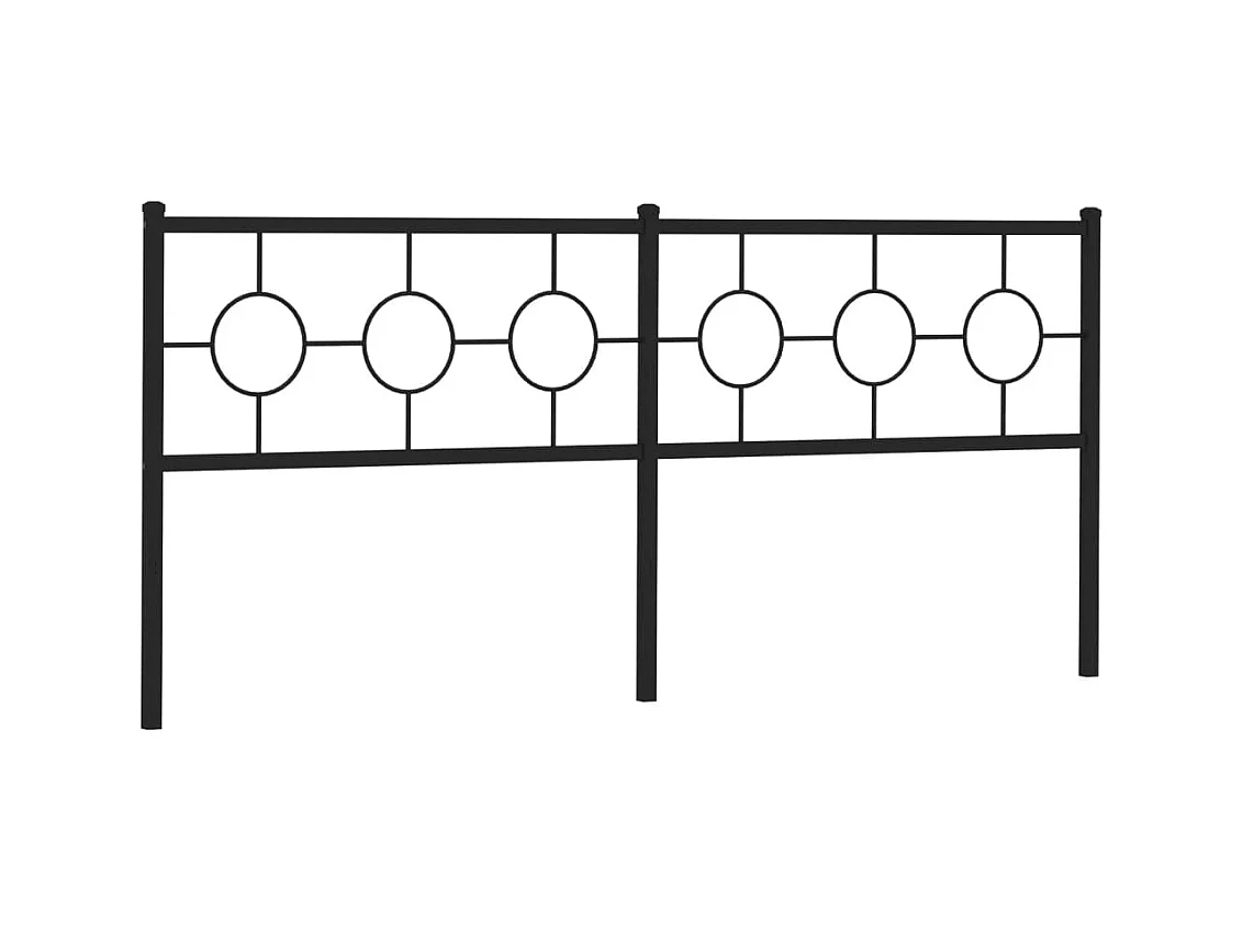 Hoofdbord 193 cm metaal zwart