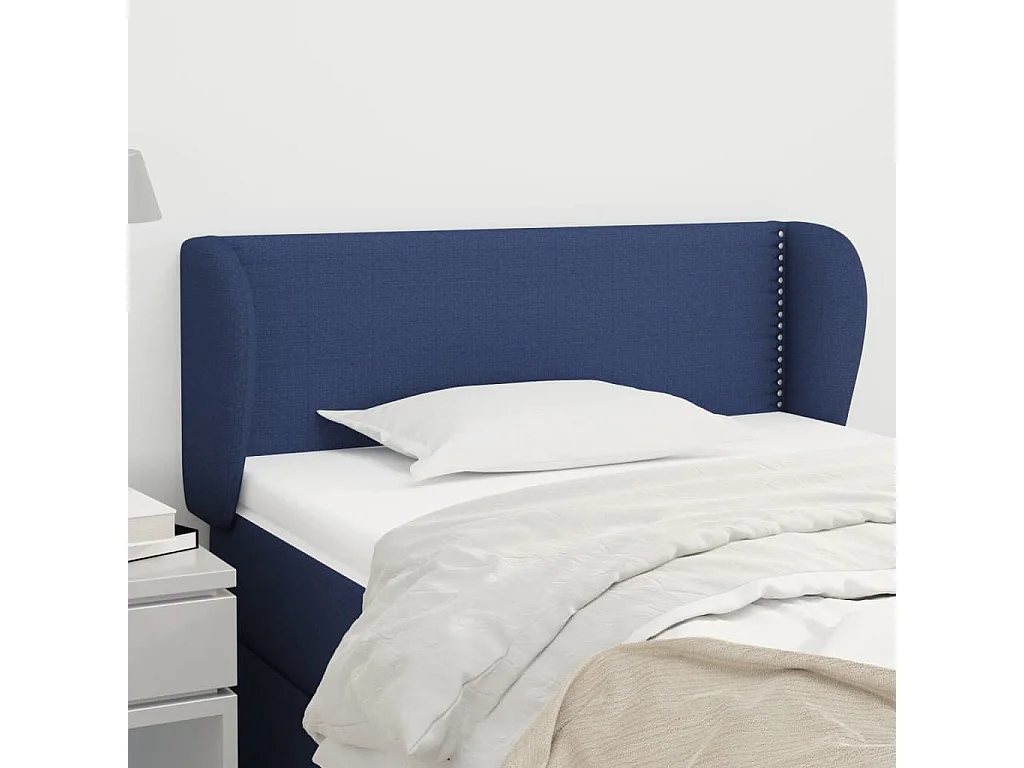 Tête de lit avec oreilles Bleu 83x23x78/88 cm Tissu