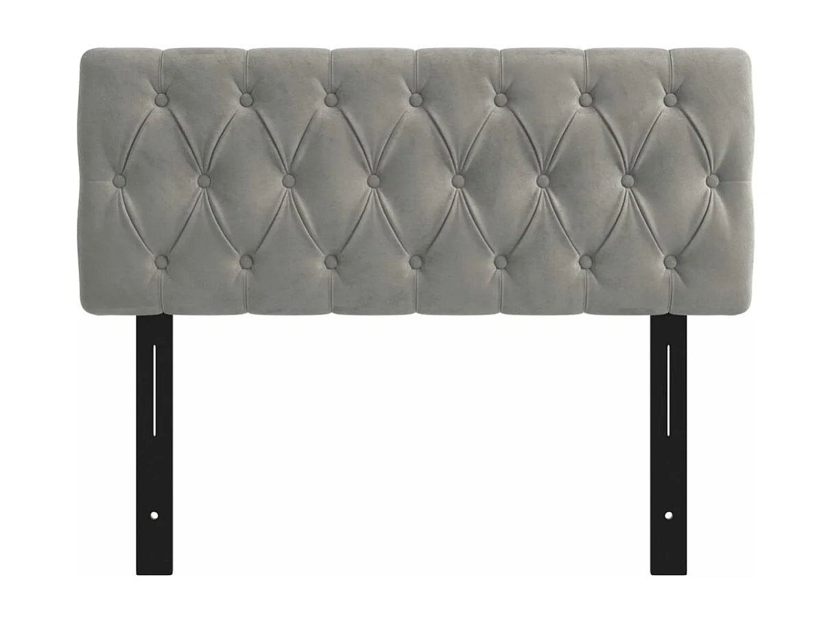 Tête de lit gris clair 100x7x78/88 cm velours