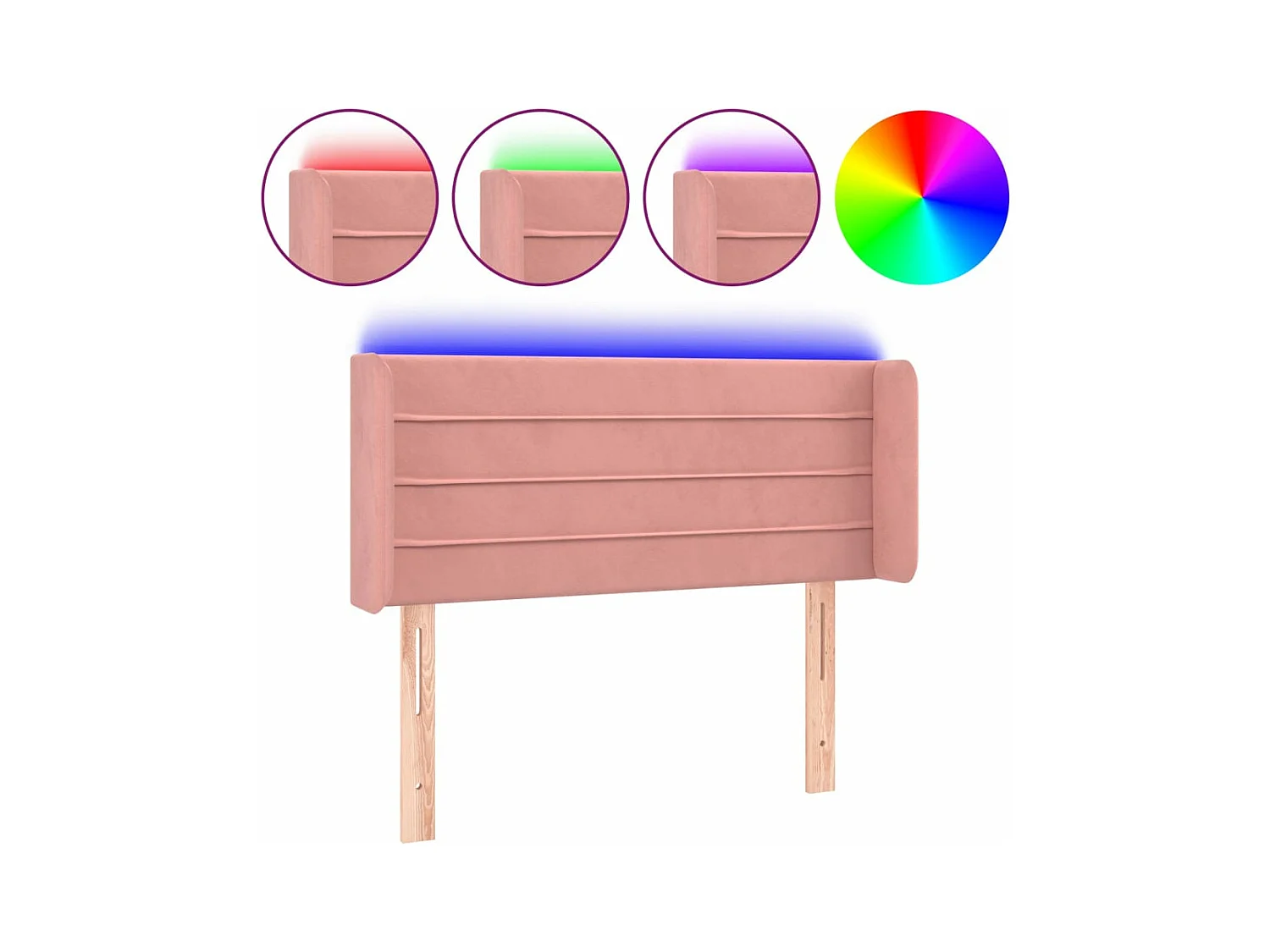 Tête de lit à LED Rose 103x16x78/88 cm Velours