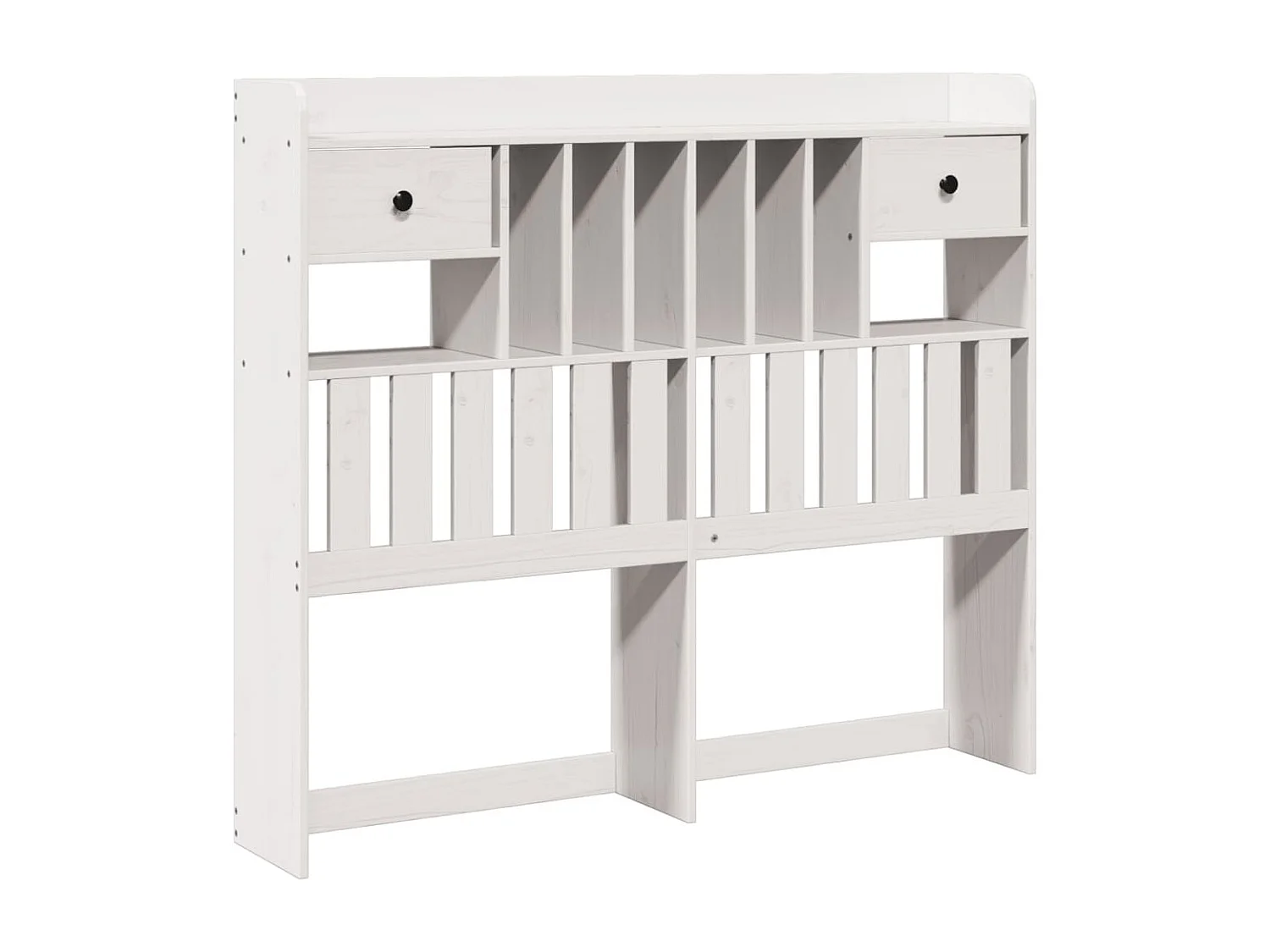 Tête de lit avec rangement blanc 135 cm bois massif de pin