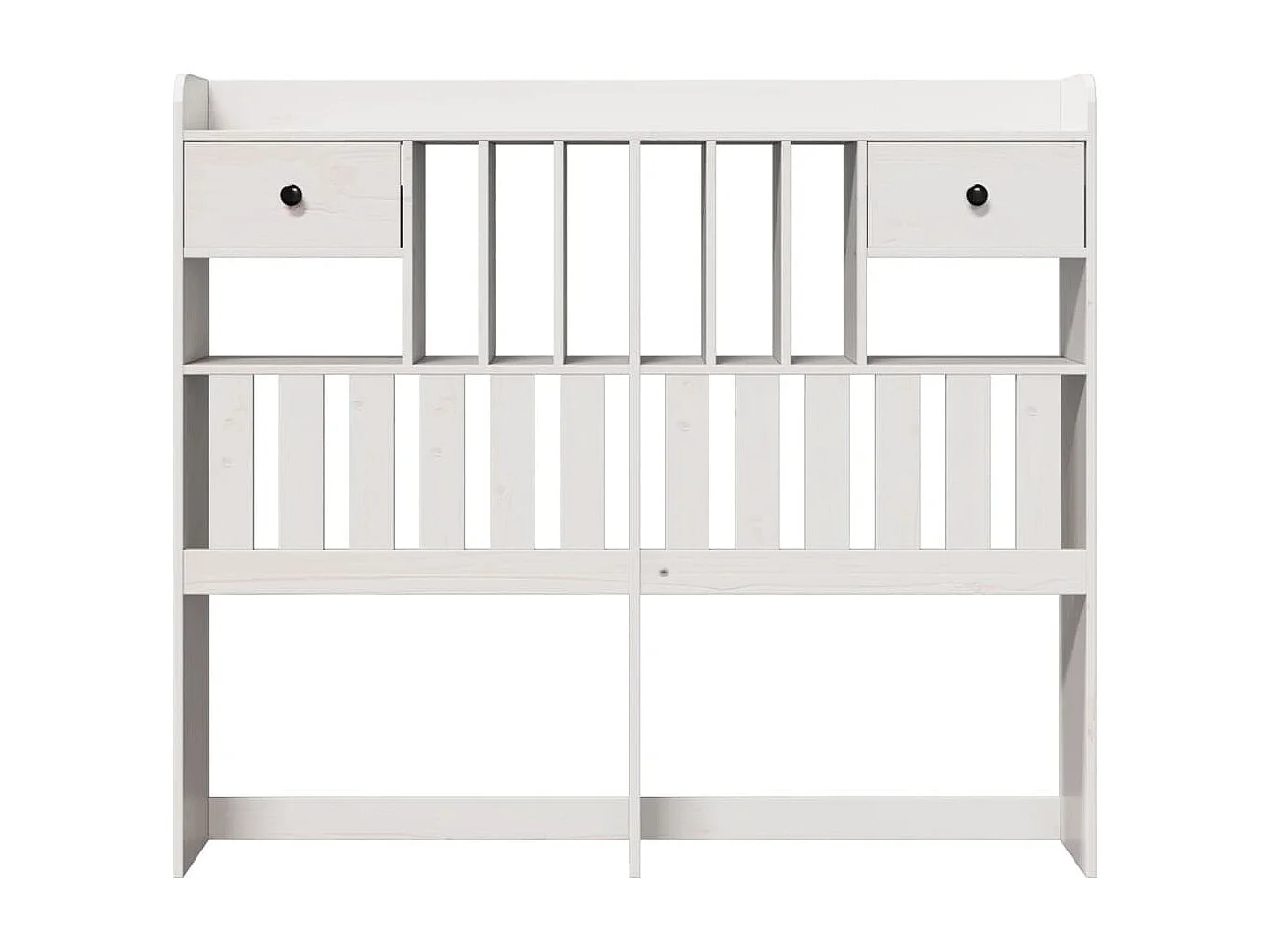 Tête de lit avec rangement blanc 135 cm bois massif de pin