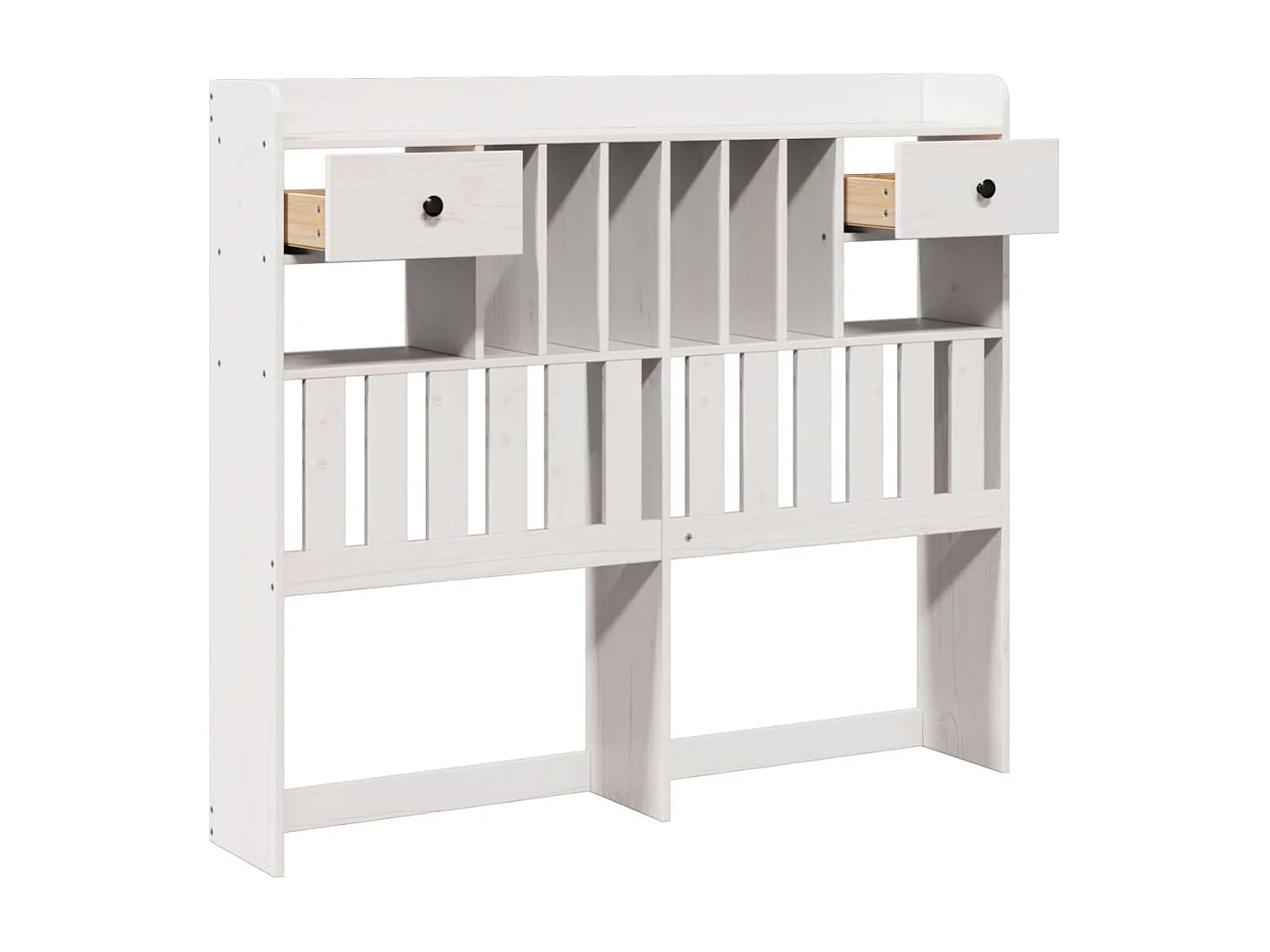 Hoofdbord met opbergruimte 135 cm massief grenenhout wit