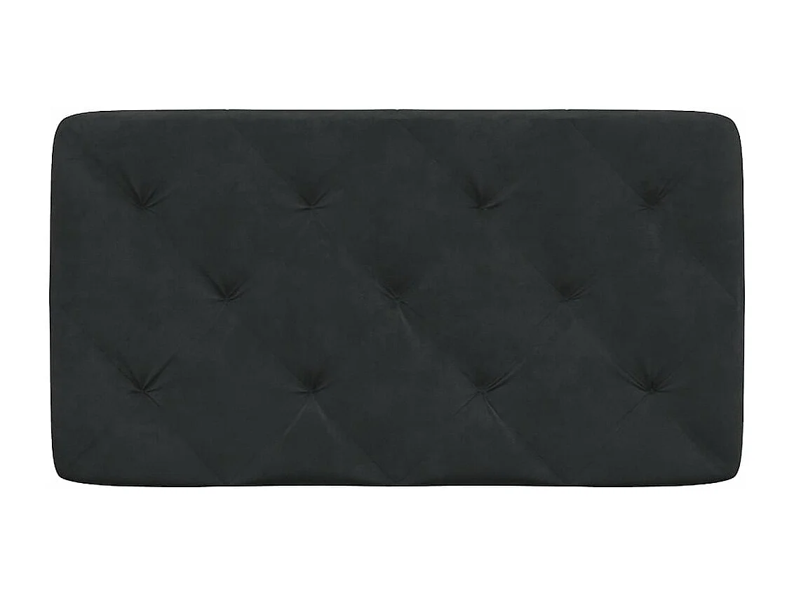 Cabecero de cama acolchado terciopelo negro 90 cm