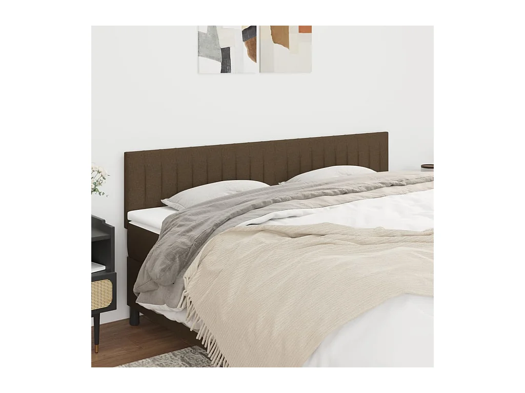 Testiera 2 pz Marrone Scuro 80x5x78/88 cm in Tessuto