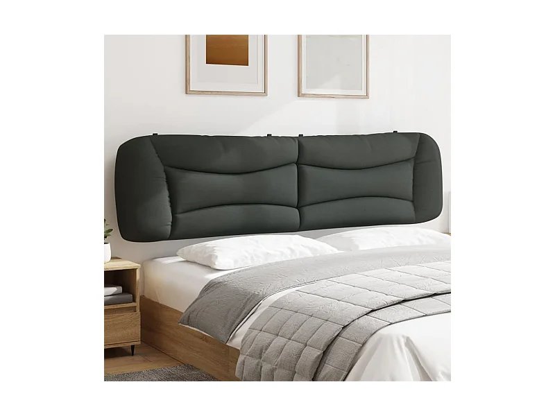 Coussin de tête de lit gris foncé 200 cm tissu
