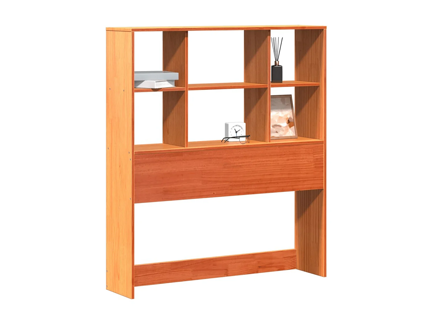 Tête de lit avec rangement cire marron 90 cm bois massif de pin