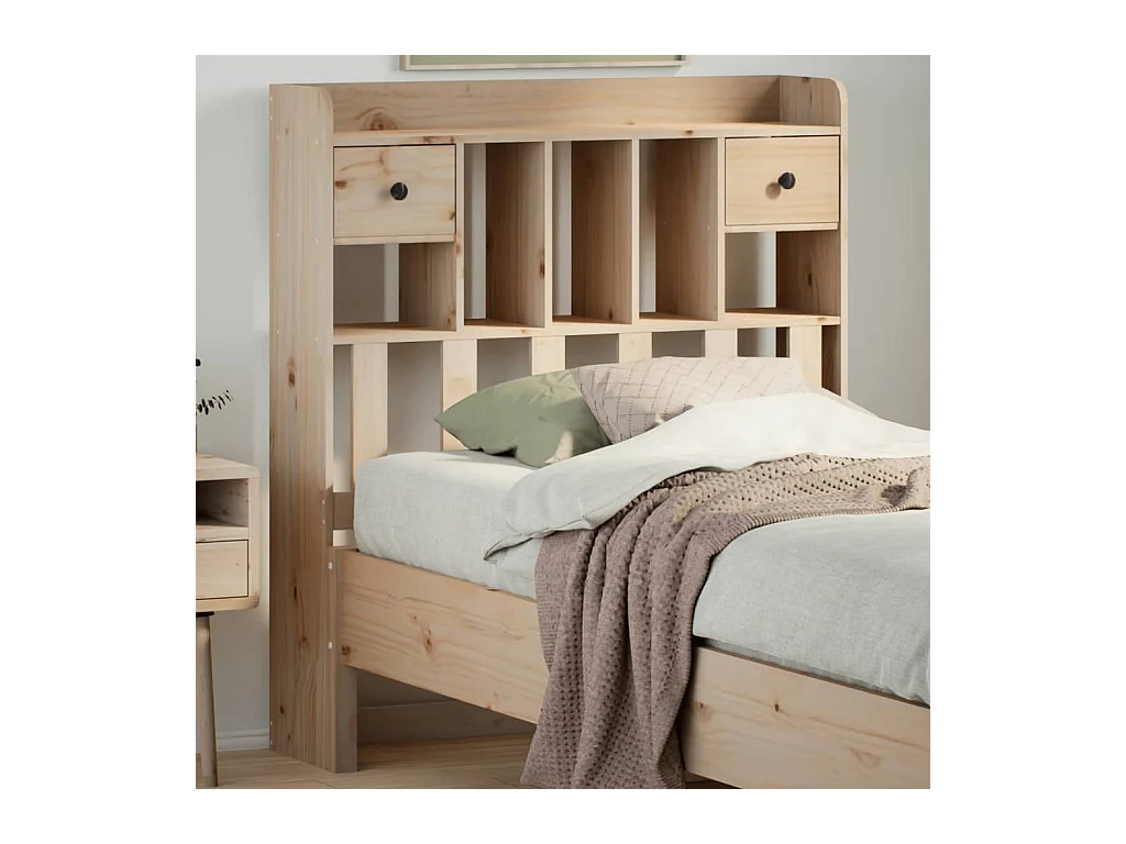 Tête de lit avec rangement 75 cm bois massif de pin