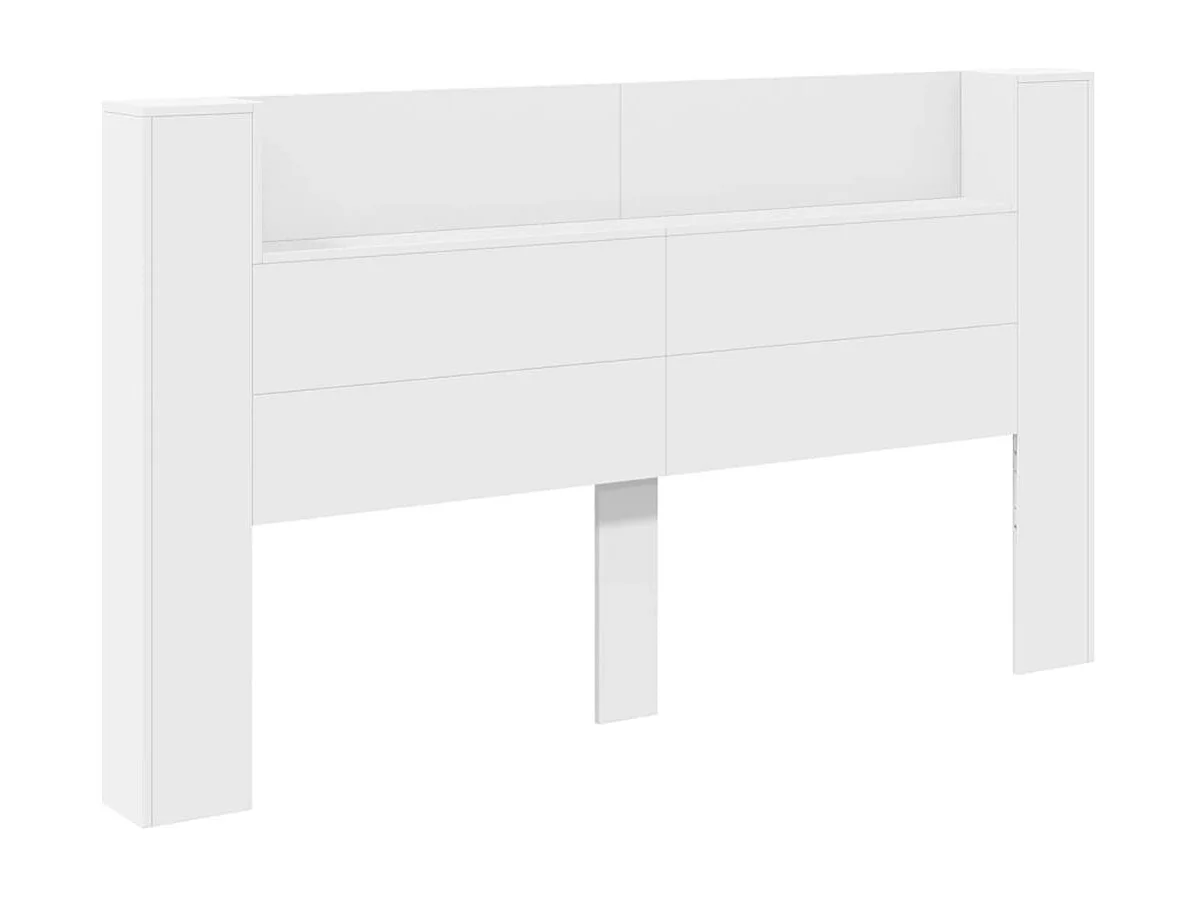 Hoofdbordkast met LED-verlichting 180x16,5x103,5 cm wit