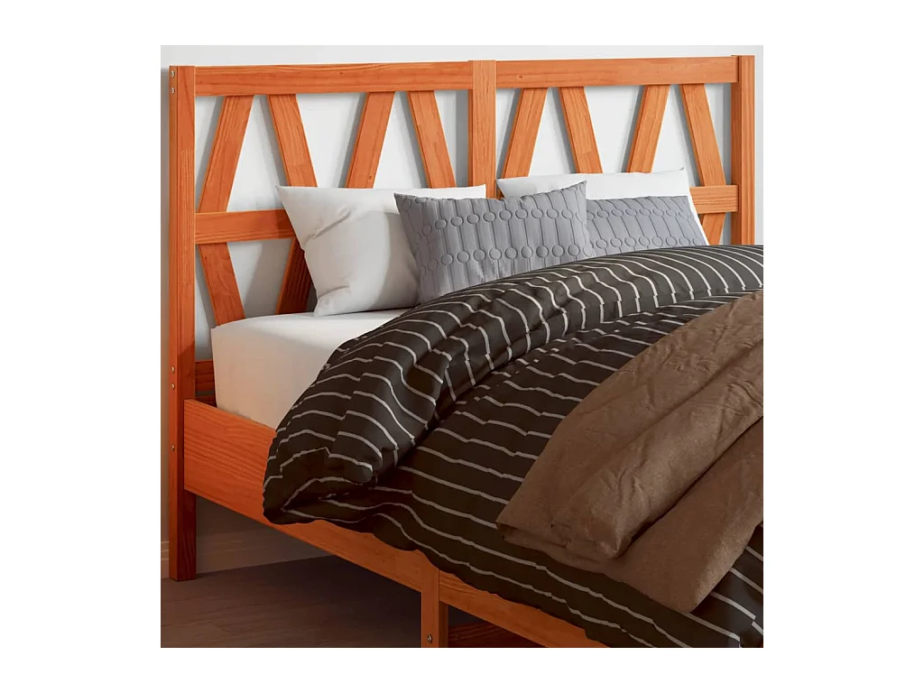 Tête de lit cire marron 160 cm bois massif de pin