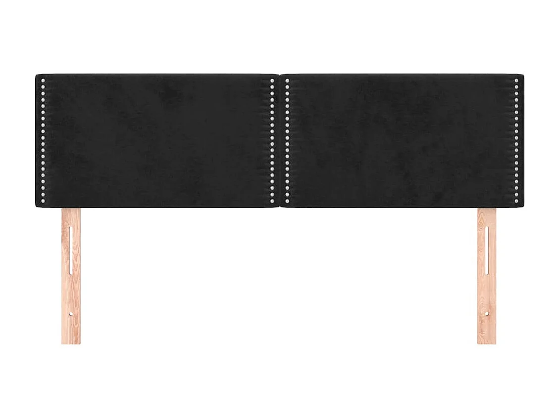 Cabeceros 2 unidades terciopelo negro 72x5x78/88 cm