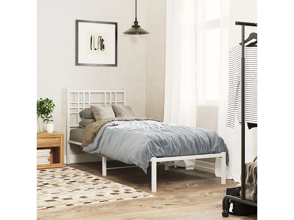 Tête de lit métal blanc 75 cm