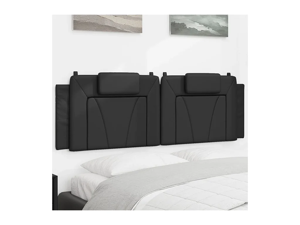 Hoofdbordkussen 160 cm kunstleer zwart