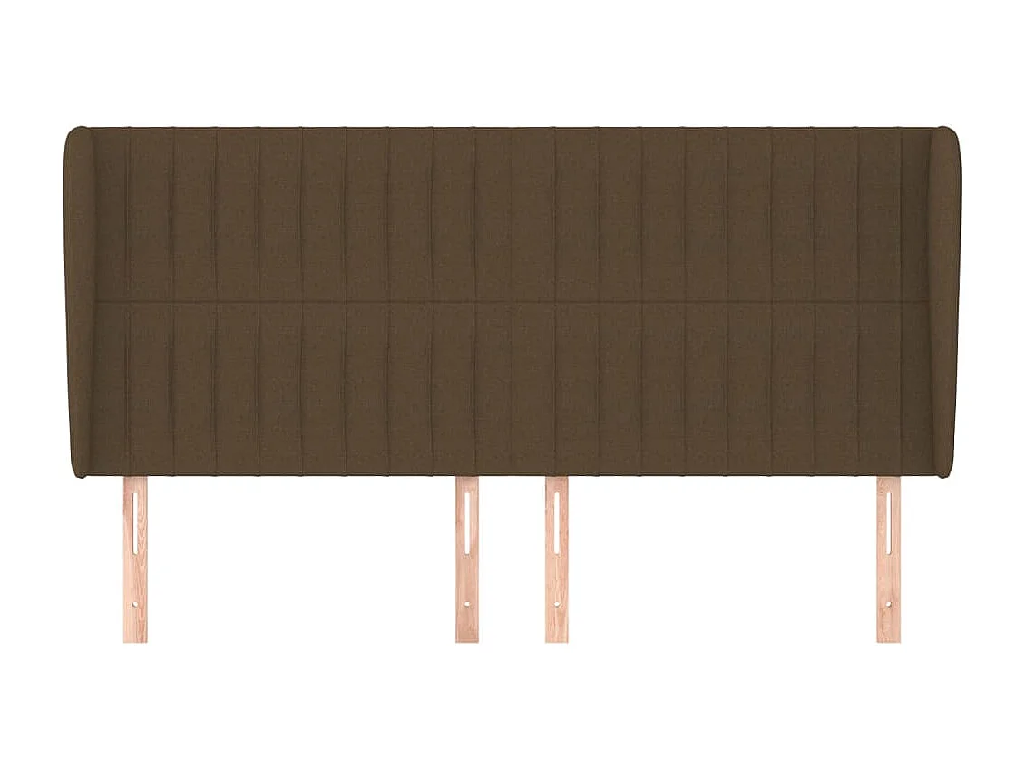 Cabeceira cama c/ abas tecido 183x23x118/128 cm castanho-escuro