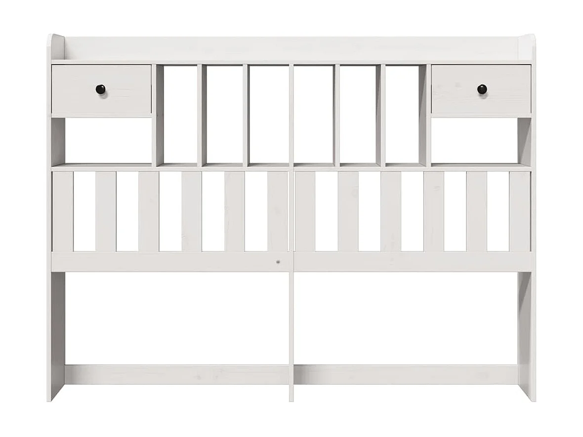 Tête de lit avec rangement blanc 150 cm bois massif de pin