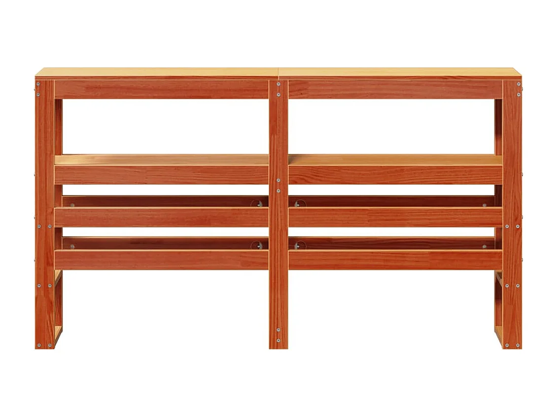 Tête de lit avec étagères marron cire 135 cm bois massif de pin