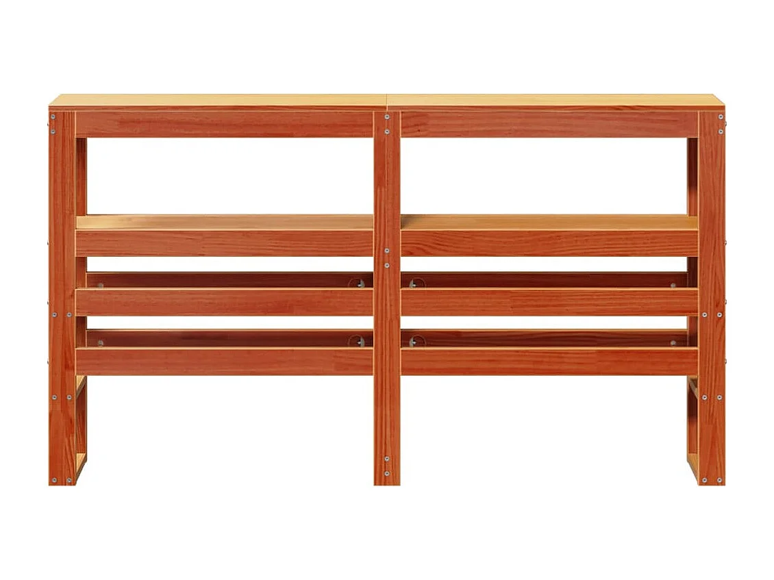 Tête de lit avec étagères marron cire 140 cm bois massif de pin