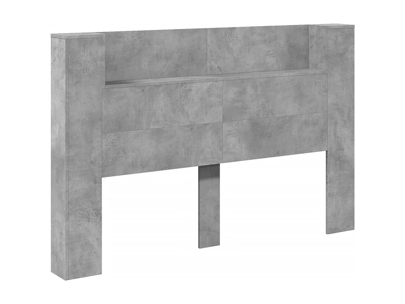 Armoire tête de lit avec LED gris béton 160x16,5x103,5 cm