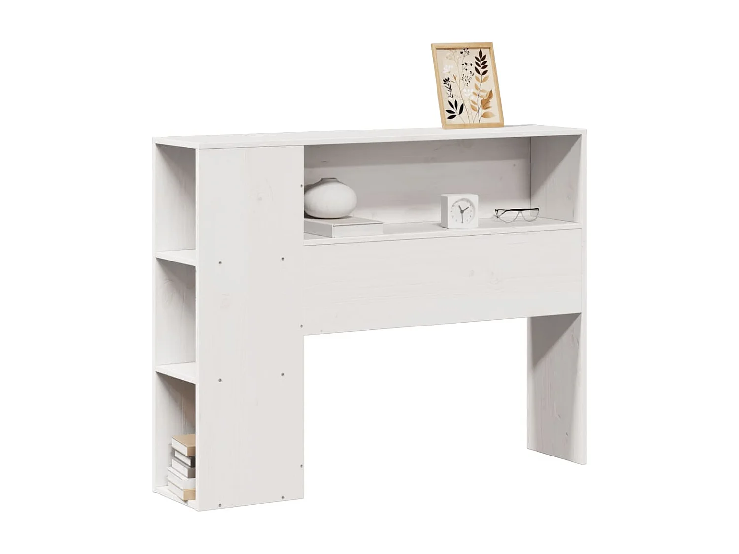 Tête de lit avec rangement blanc 75 cm bois massif de pin