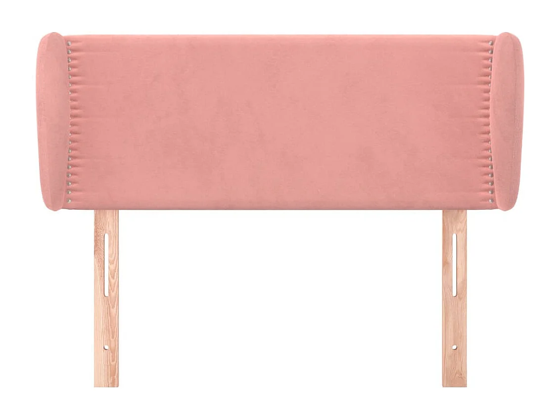 Testiera ad Orecchio Rosa 103x23x78/88 cm in Velluto