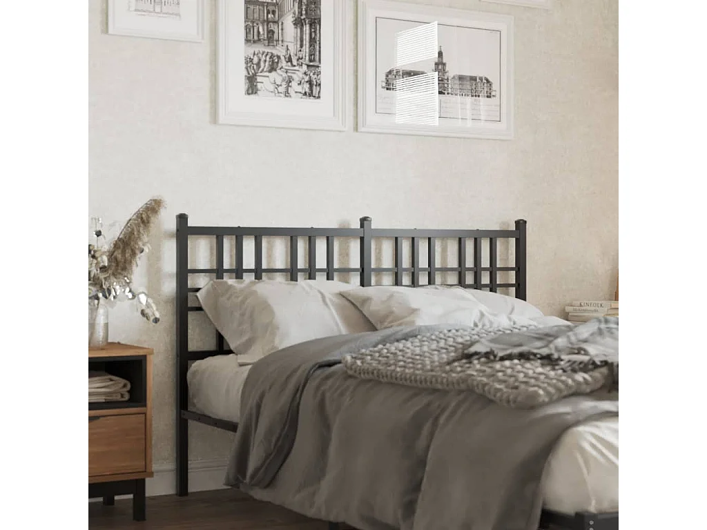 Tête de lit métal noir 120 cm