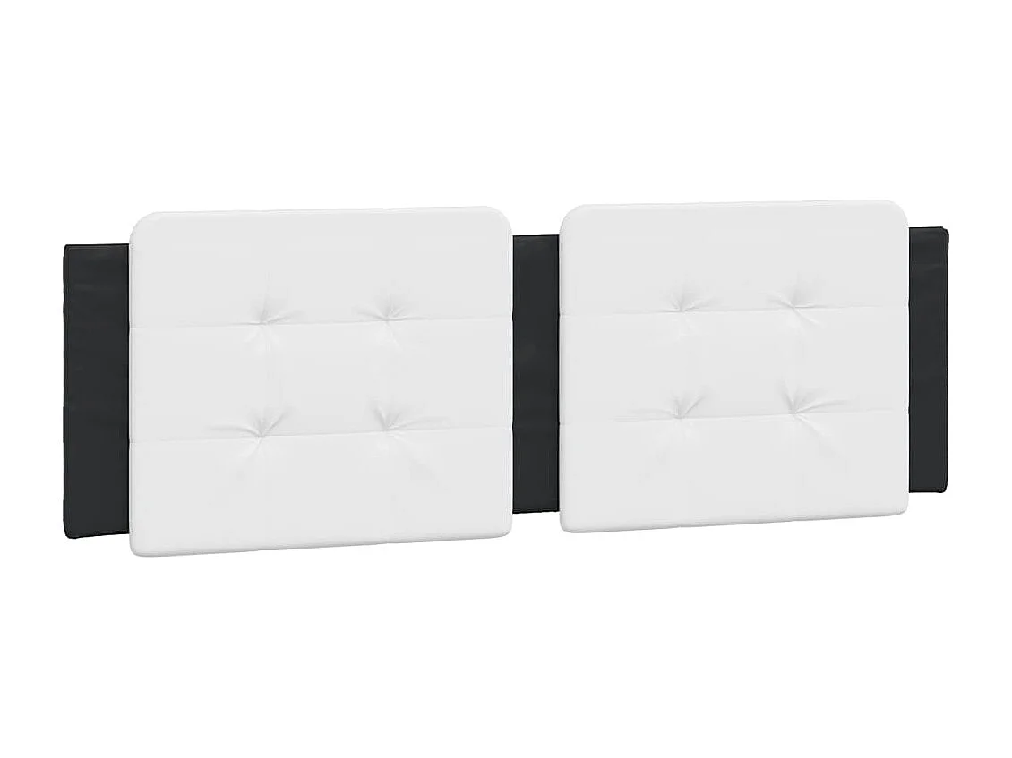 Coussin de tête de lit blanc et noir 160 cm similicuir