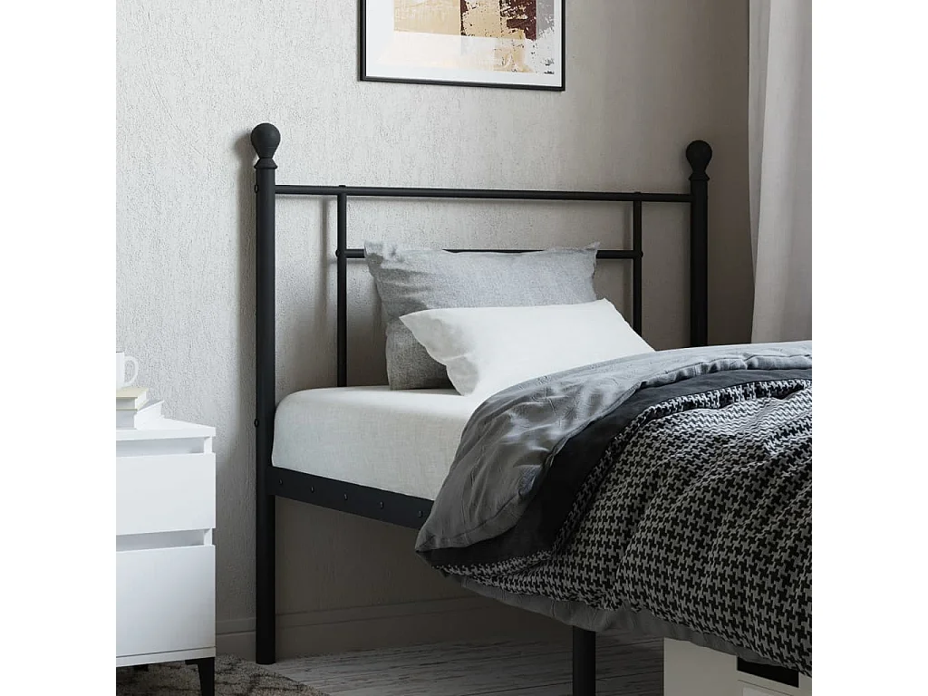 Cabeceira de cama 100 cm metal preto