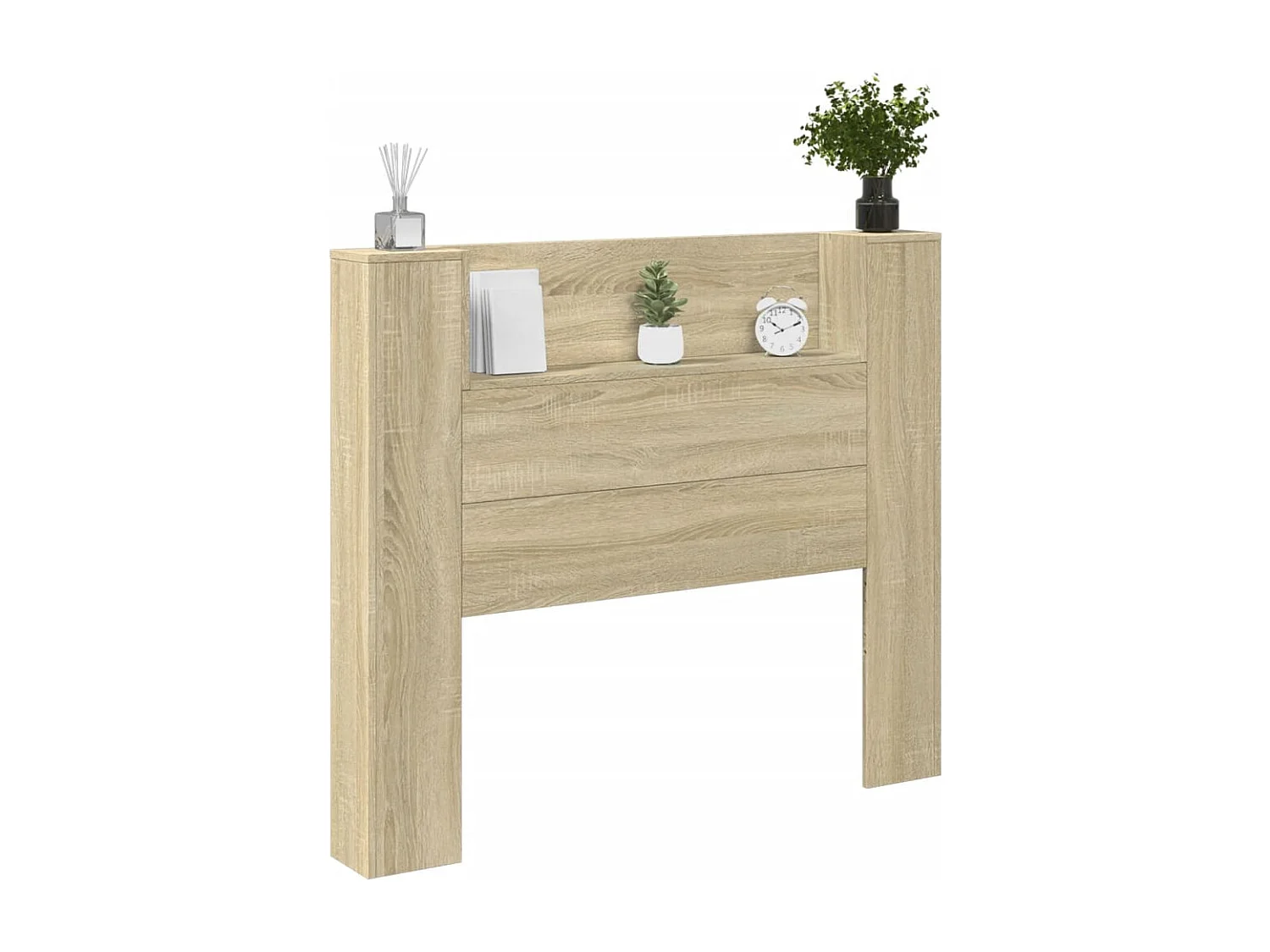 Hoofdbordkast met LED 120x16,5x103,5 cm sonoma eikenkleurig