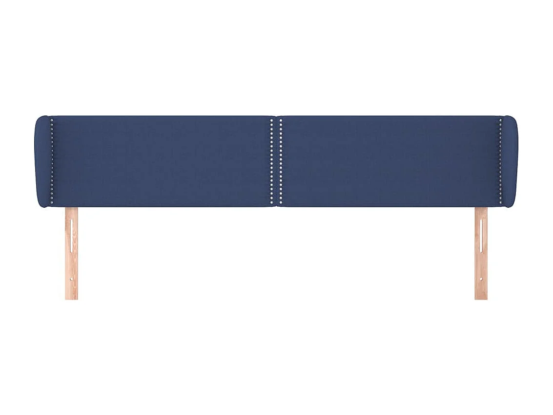 Tête de lit avec oreilles Bleu 183x23x78/88 cm Tissu