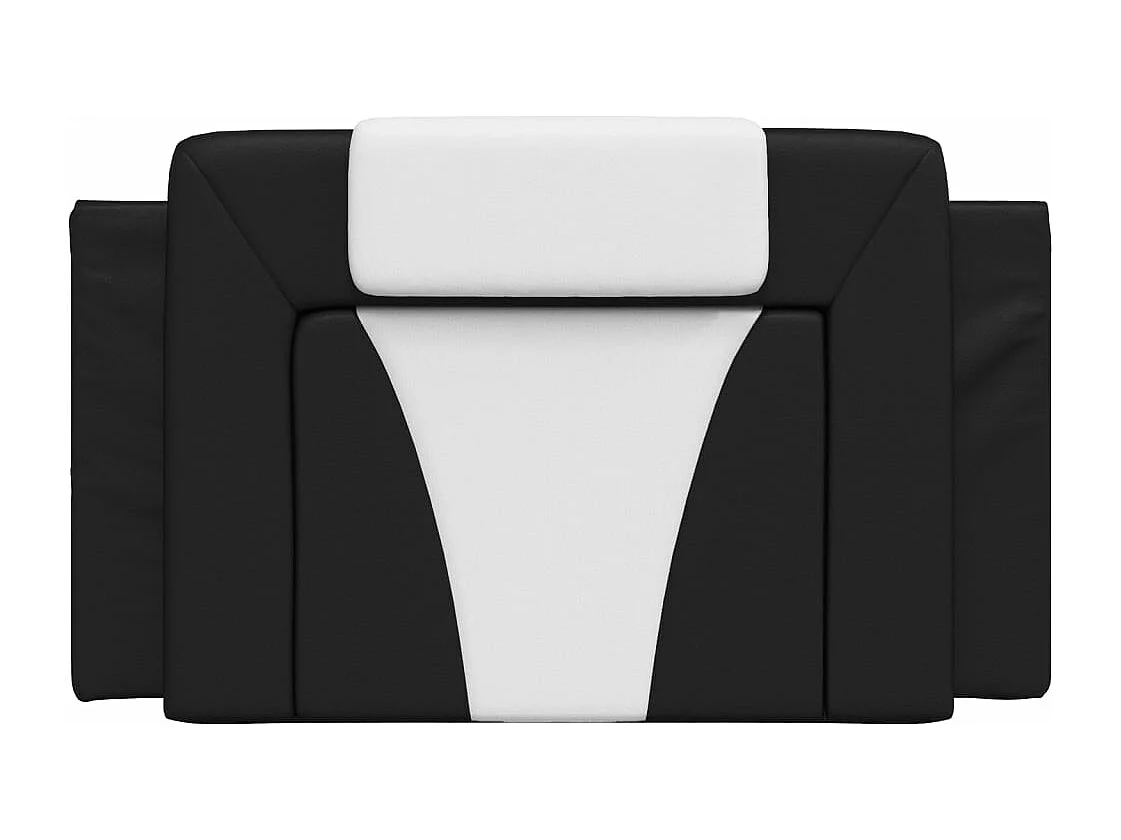 Coussin de tête de lit noir et blanc 80 cm similicuir